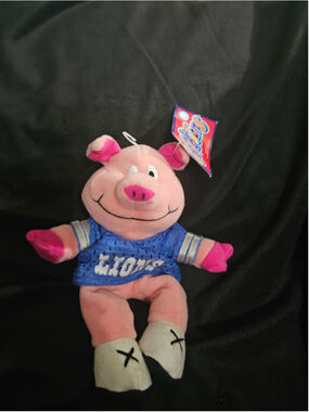 Cool Beans Vintage Lions Pig Stuffed Animal Toy One Size Pink Blue